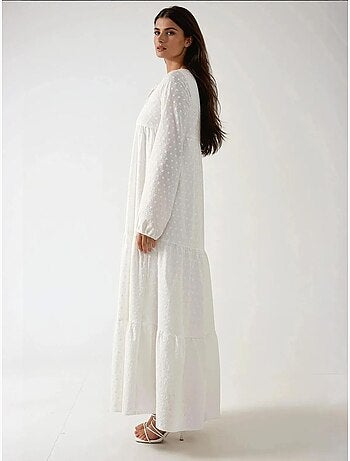Robe longue texturée à col ras du cou hiccup