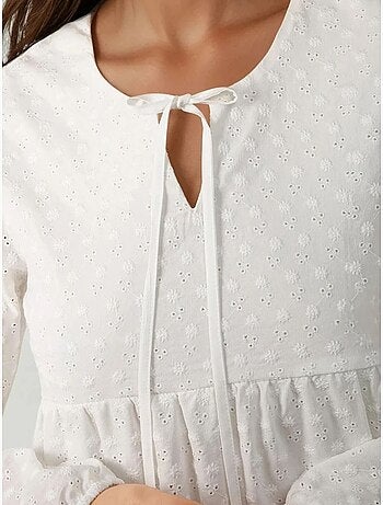 Robe longue texturée à col ras du cou hiccup