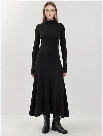 Robe longue texturée à demi-col roulé hiccup