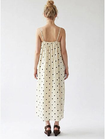 Robe longue trapèze à pois mixray