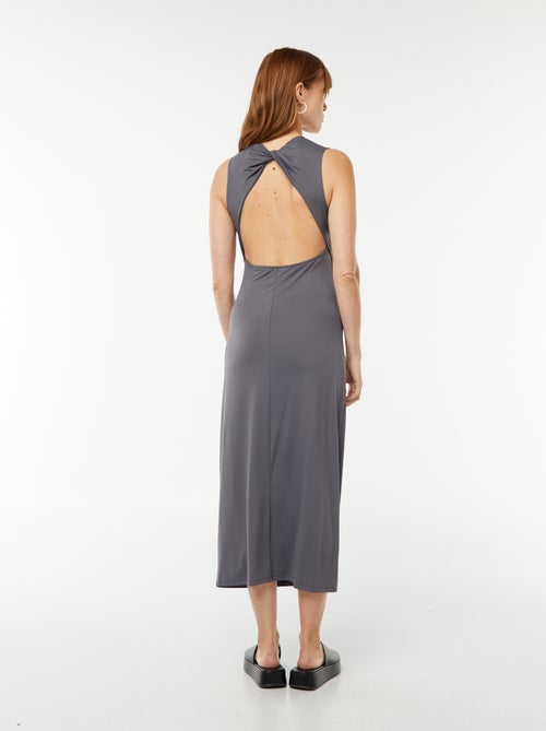 Robe longue unie à dos nu - Kiabi