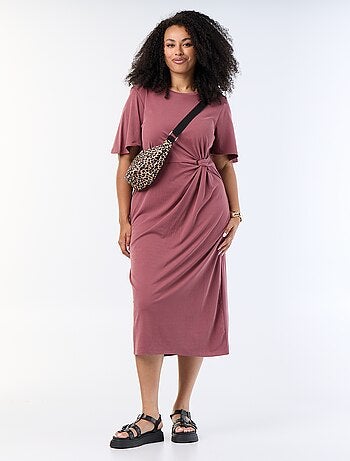 Robe longue unie avec nœud devant