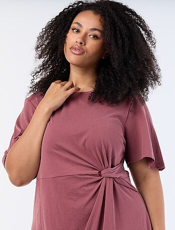 Robe longue unie avec nœud devant