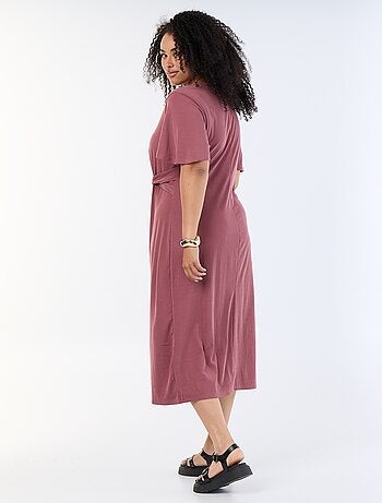 Robe longue unie avec nœud devant