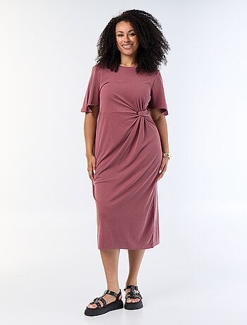 Robe longue unie avec nœud devant