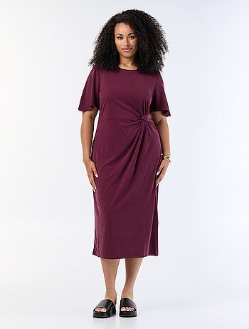 Robe longue unie avec nœud devant