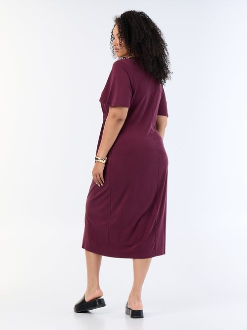 Robe longue unie avec nœud devant - Kiabi