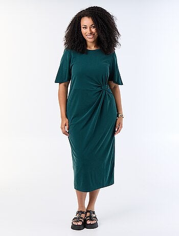 Robe longue unie avec nœud devant