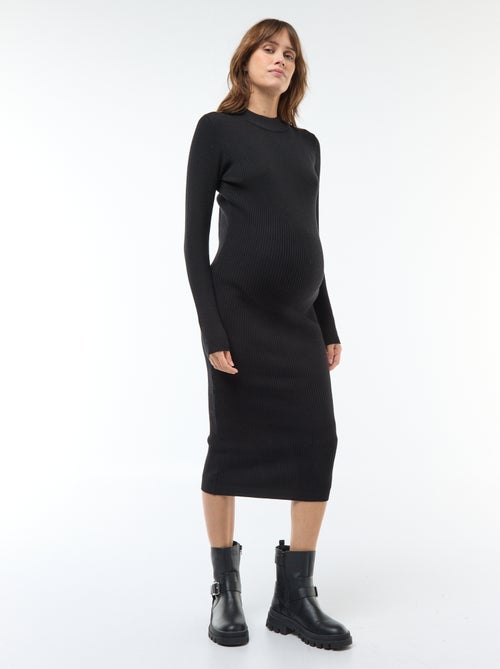 Robe longues côtelée de maternité - Kiabi