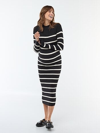 Robe longues côtelée de maternité