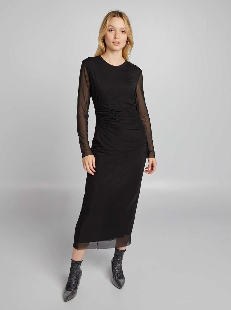 Robe KIABI Noire En Voile - Taille 36, Occasion En Très Bon état