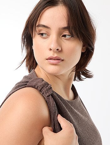 Robe longues sans manches en maille gaufrée