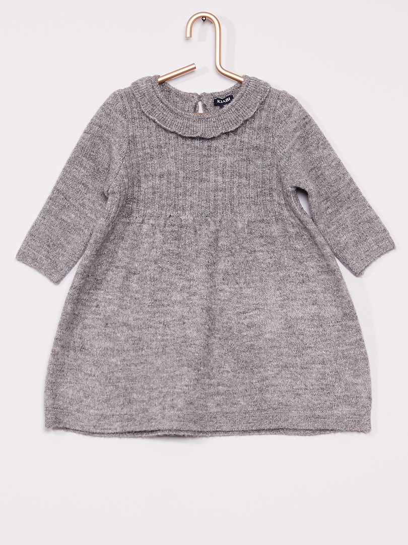 Robe maille tricot gris - Kiabi