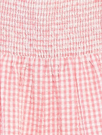 Robe matière crépon avec haut smocké