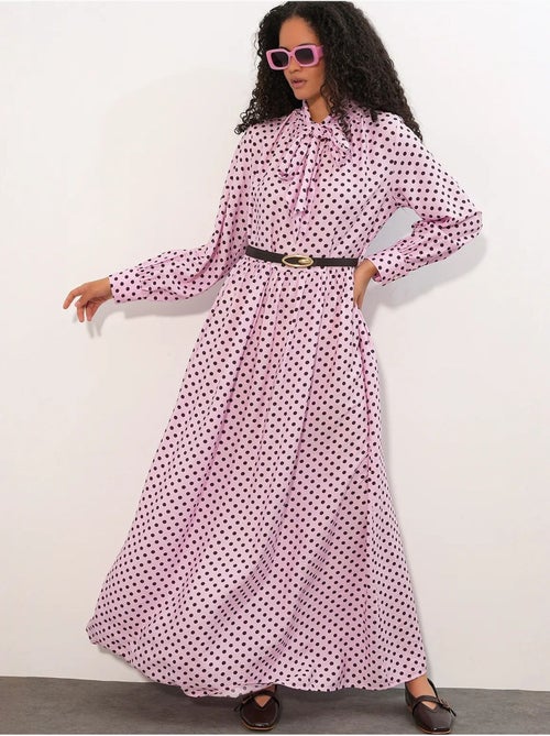 Robe maxi à pois et col chemise bdart - Kiabi Robe maxi à pois et col chemise bdart - Kiabi