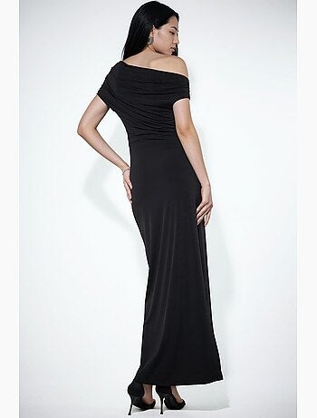 Robe maxi cintrée à col asymétrique hiccup