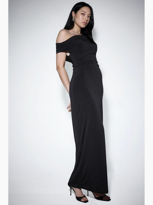 Robe maxi cintrée à col asymétrique hiccup - Kiabi Robe maxi cintrée à col asymétrique hiccup - Kiabi