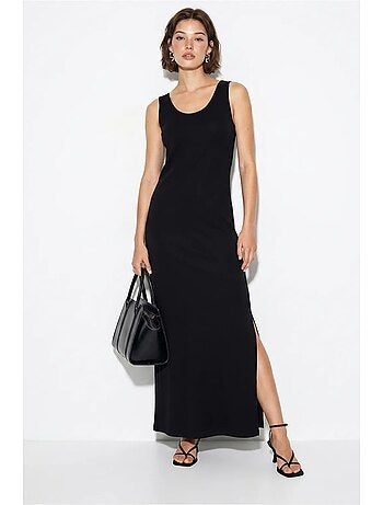 Robe maxi droite sans manches à fente lucci