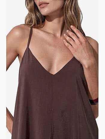 Robe maxi en satin sans manches busem