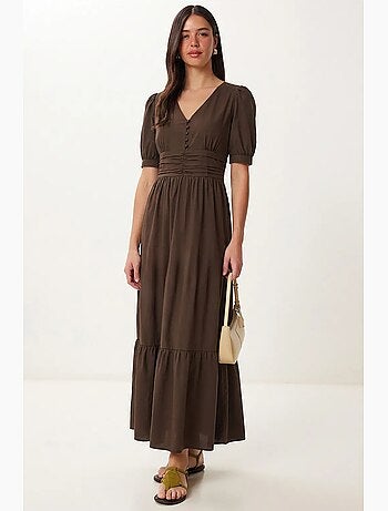Robe maxi femme en popeline mélange coton istanbul