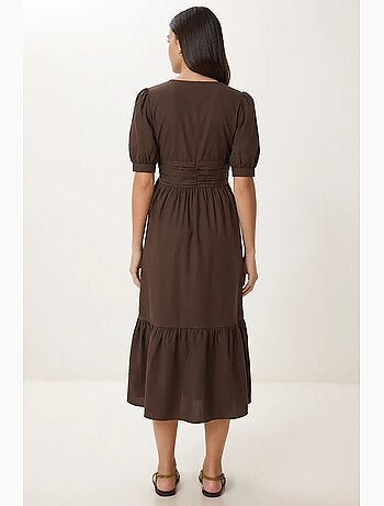 Robe maxi femme en popeline mélange coton istanbul