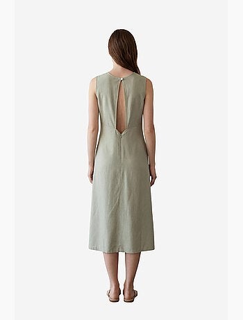 Robe maxi sans manches avec col en u et découpe my fashion