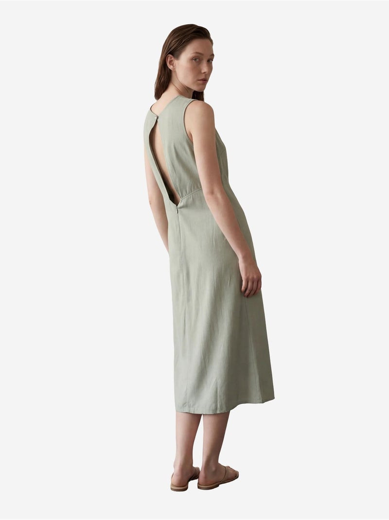 Robe maxi sans manches avec col en u et découpe my fashion Vert pastel - Kiabi