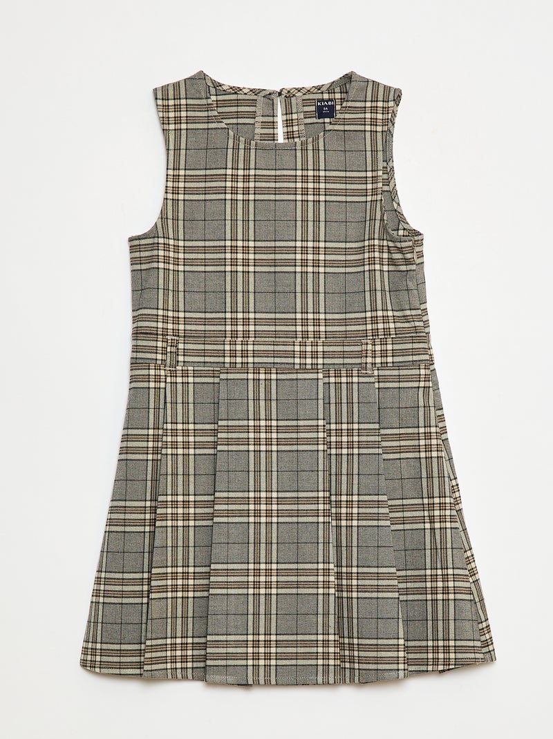 Robe mi-cuisse à carreaux Gris - Kiabi