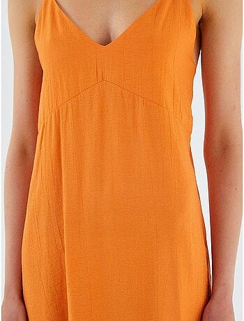Robe mi-longue à col en v et fente mixray