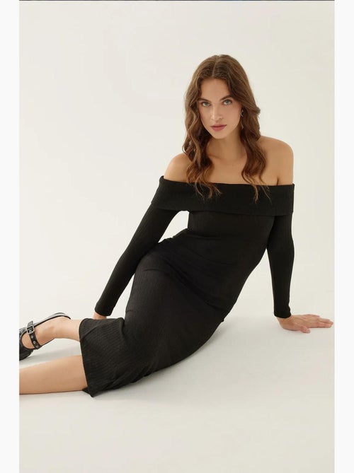 Robe mi-longue à épaules dénudées hiccup - Kiabi