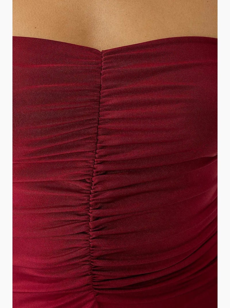 Robe mi-longue à épaules dénudées hiccup Rouge - Kiabi