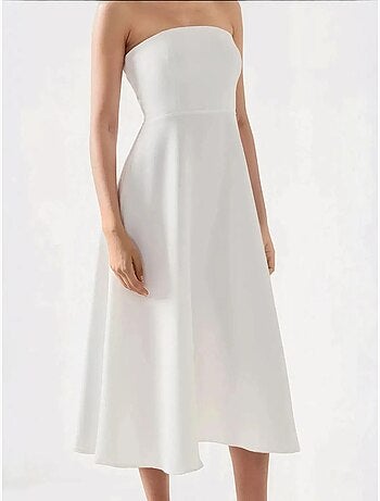 Robe mi-longue bustier coupe A