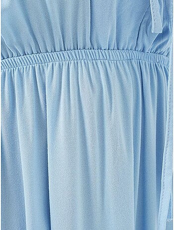 Robe mi-longue coupe a avec col en v et détails de reliure bdart
