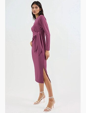 Robe mi-longue en maille à col rond hiccup
