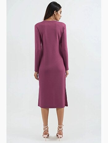 Robe mi-longue en maille à col rond hiccup