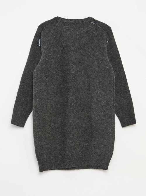 Robe mi-longue en maille avec sequins - Kiabi