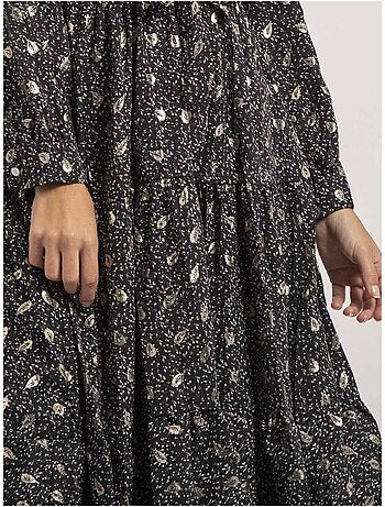 Robe mi-longue motifs ivelia