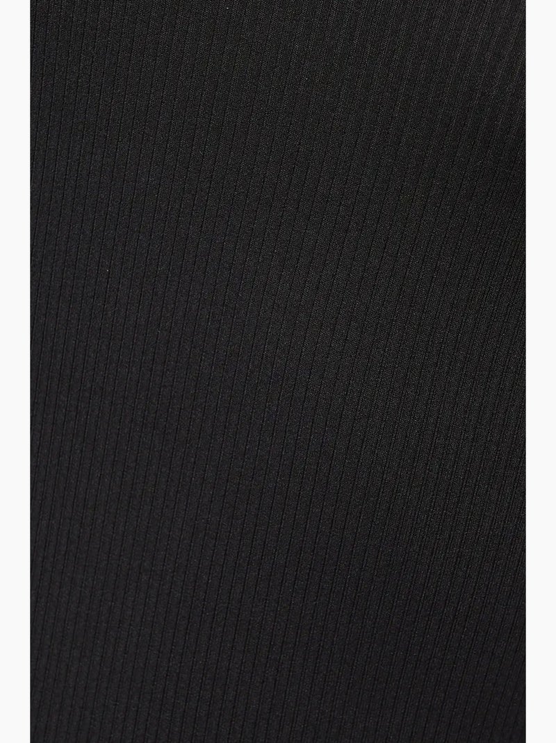 Robe mi-longue moulante à col en v et fines bretelles hiccup Noir - Kiabi