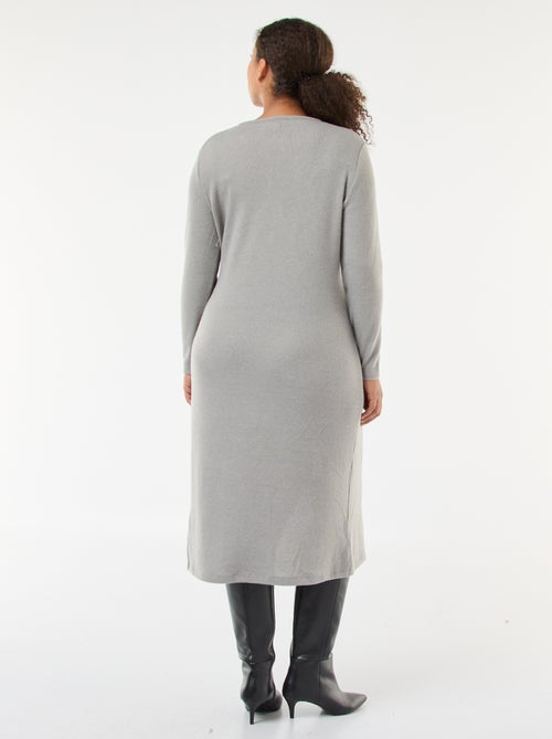 Robe mi-longue portefeuille en maille - Kiabi