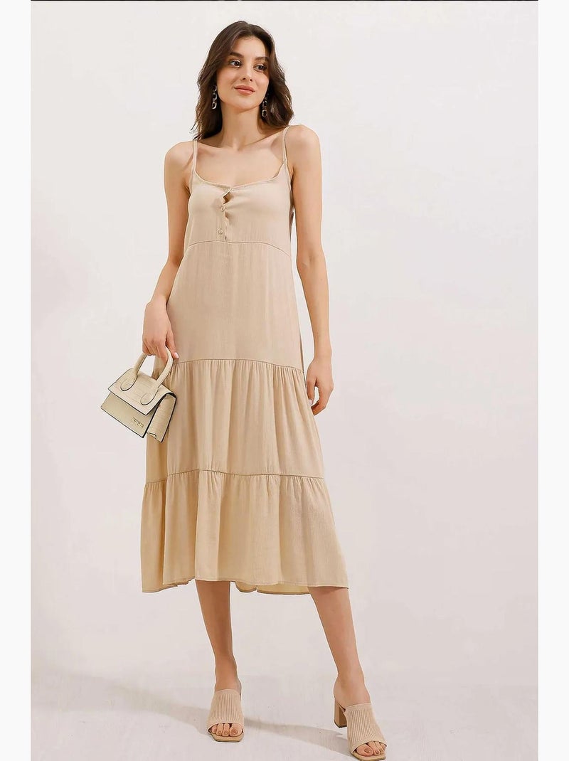 Robe midi à bretelles bdart Crème - Kiabi