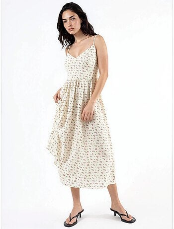 Robe midi à col en v fleurie hiccup