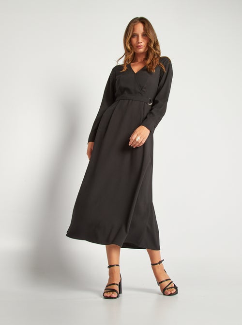 Robe midi avec col croisé - Kiabi