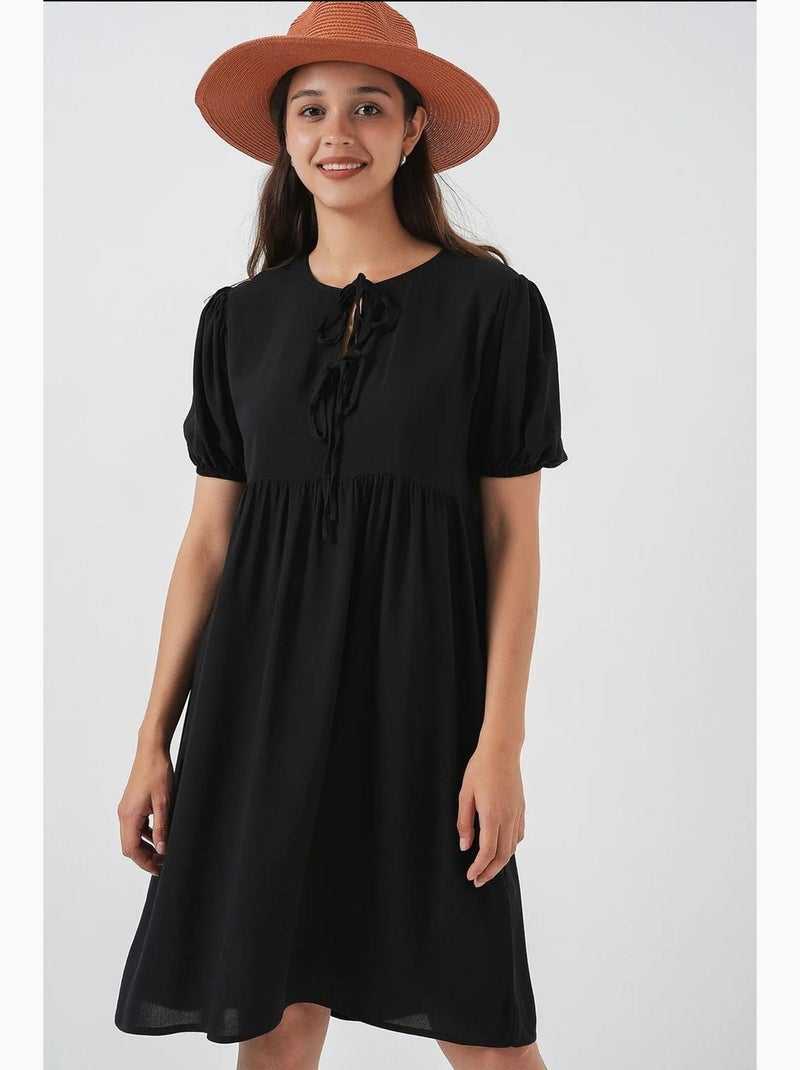 Robe midi avec fermeture à nœud papillon bdart Noir - Kiabi