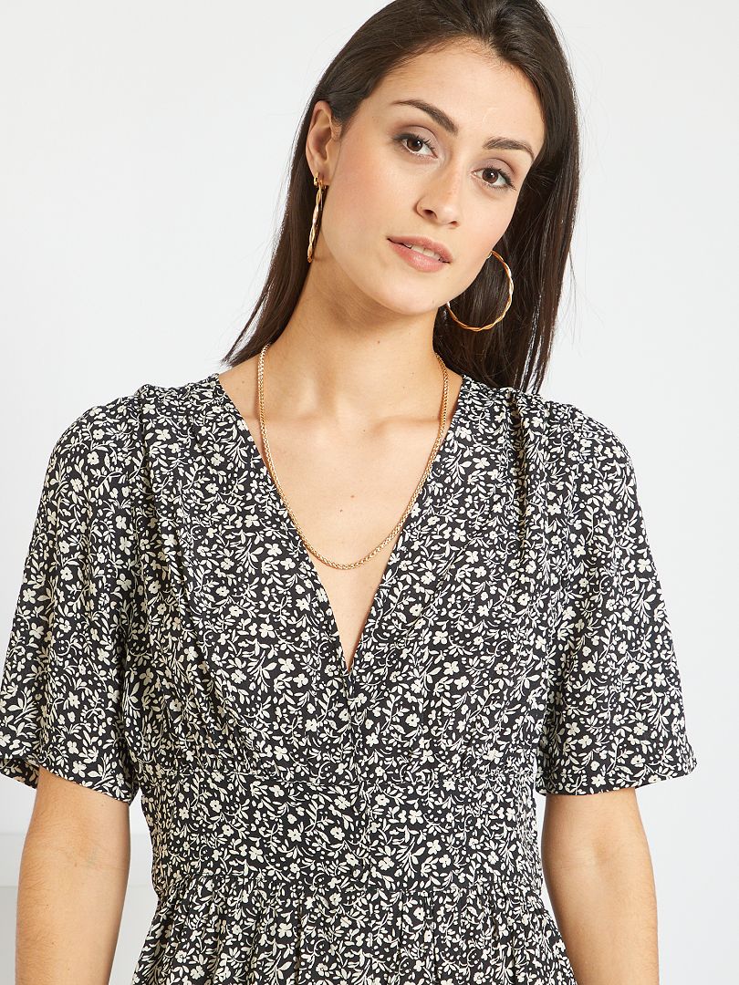 Robe Style Marin 123 - Taille 40 (marqué 42/44), Soie/coton, Rayures Blanc/rouge/noir