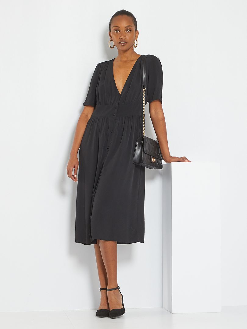 Robe midi avec taille marquée noir Kiabi 25.00€