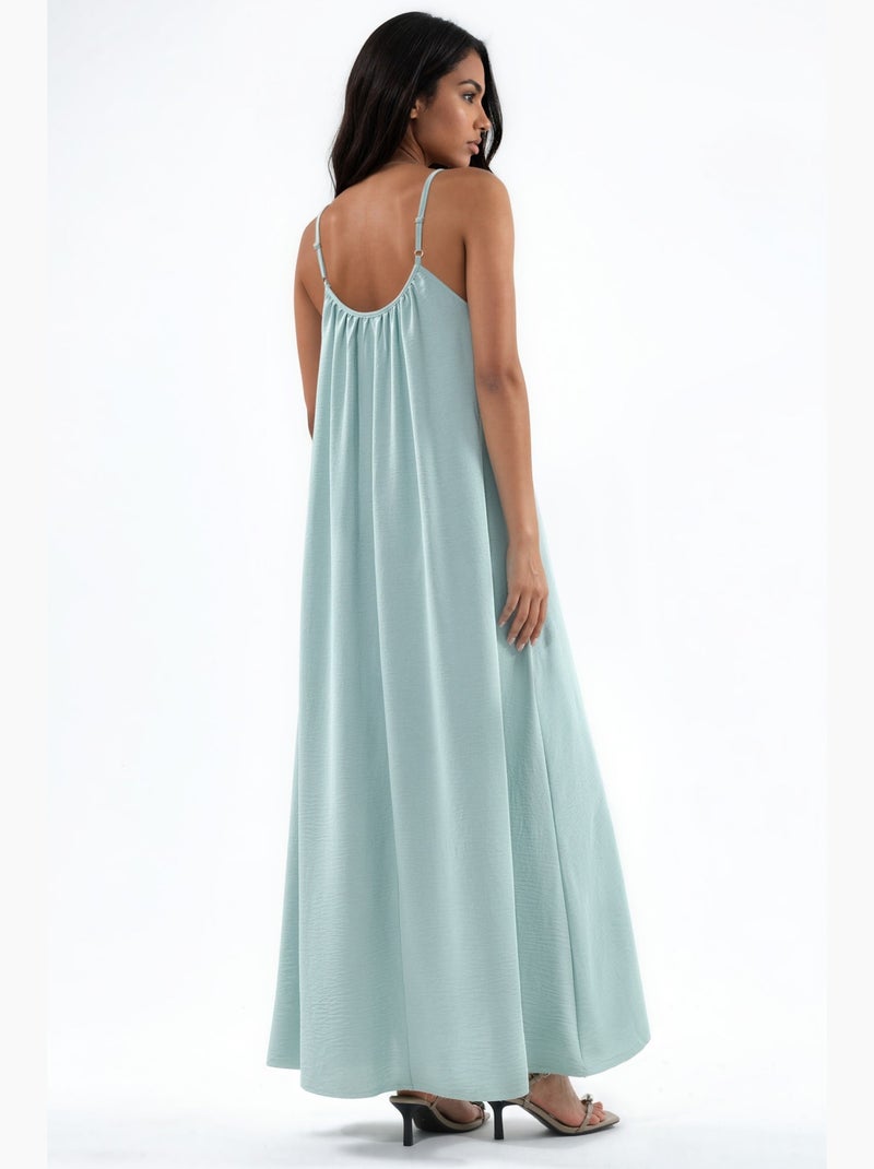 Robe midi bohème à col en u hiccup Vert menthe - Kiabi