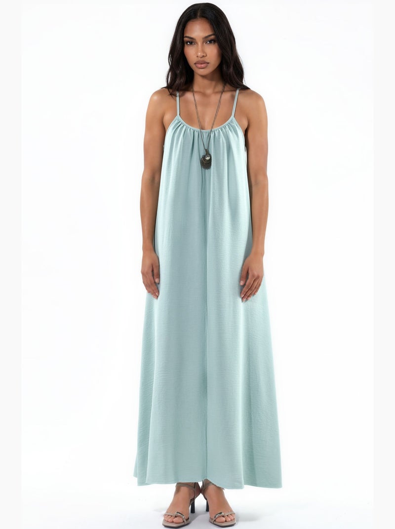 Robe midi bohème à col en u hiccup Vert menthe - Kiabi