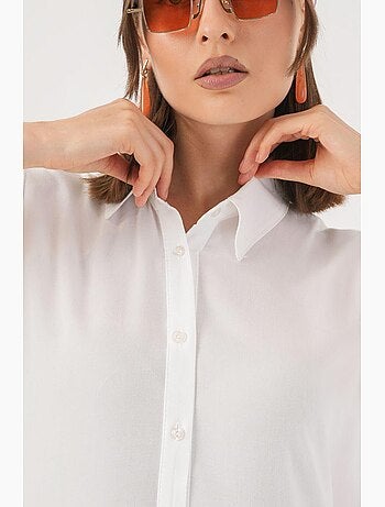 Robe midi boutonnée sans manches avec col chemise bdart