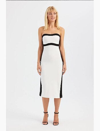 Robe midi bustier color block hiccup