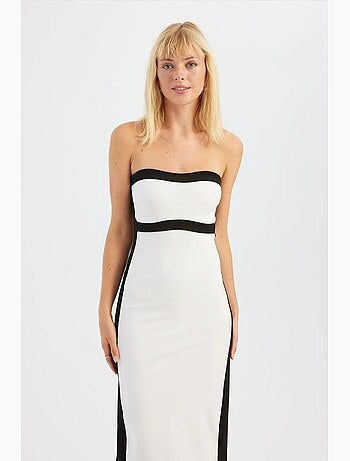 Robe midi bustier color block hiccup